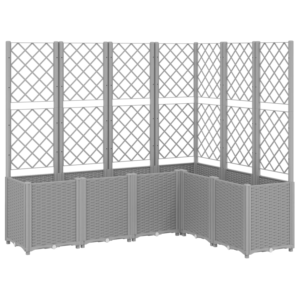 Vidaxx jardinière avec treillis 160x120x140 cm polypropylène gris clair