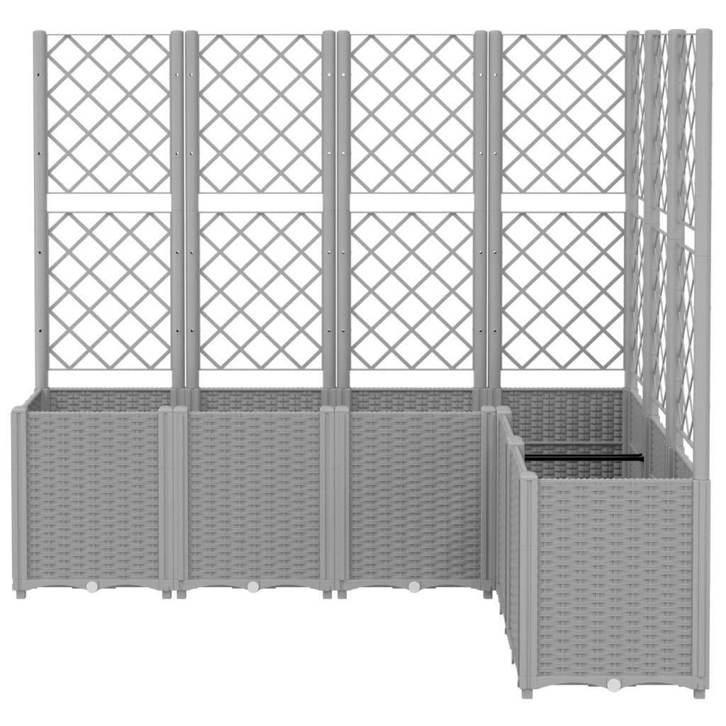 Vidaxx jardinière avec treillis 160x120x140 cm polypropylène gris clair