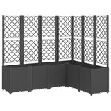 Jardinière Vidaxl avec latwerk 160x120x140 cm Black en polypropène