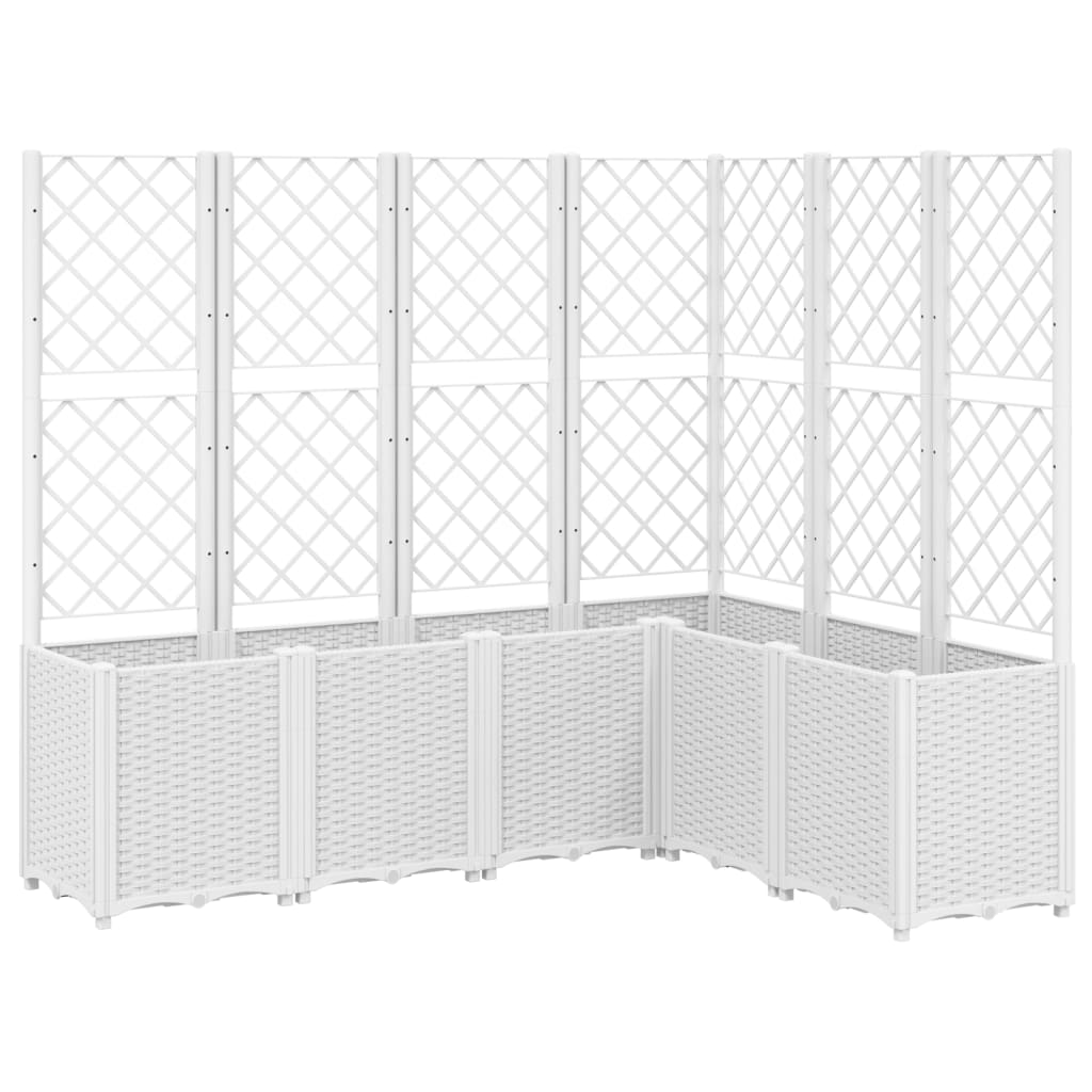 VidaXL Planter with Latwerk 160x120x140 cm Polypropene white