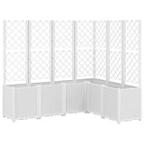 Plantador Vidaxl con latwerk 160x120x140 cm Polypropene White