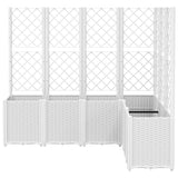 VidaXL Planter with Latwerk 160x120x140 cm Polypropene white