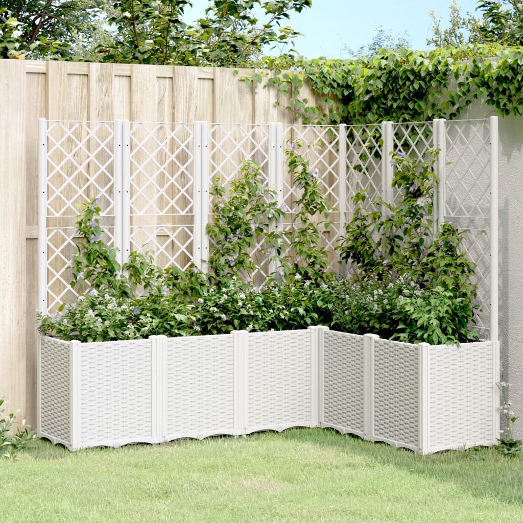 Vidaxx jardinière avec treillis 160x120x140 cm polypropylène blanc
