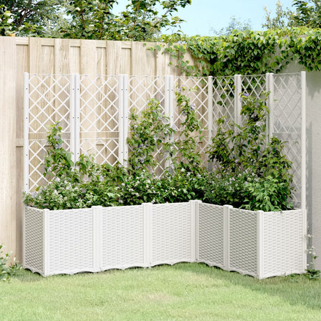 Vidaxx jardinière avec treillis 160x120x140 cm polypropylène blanc