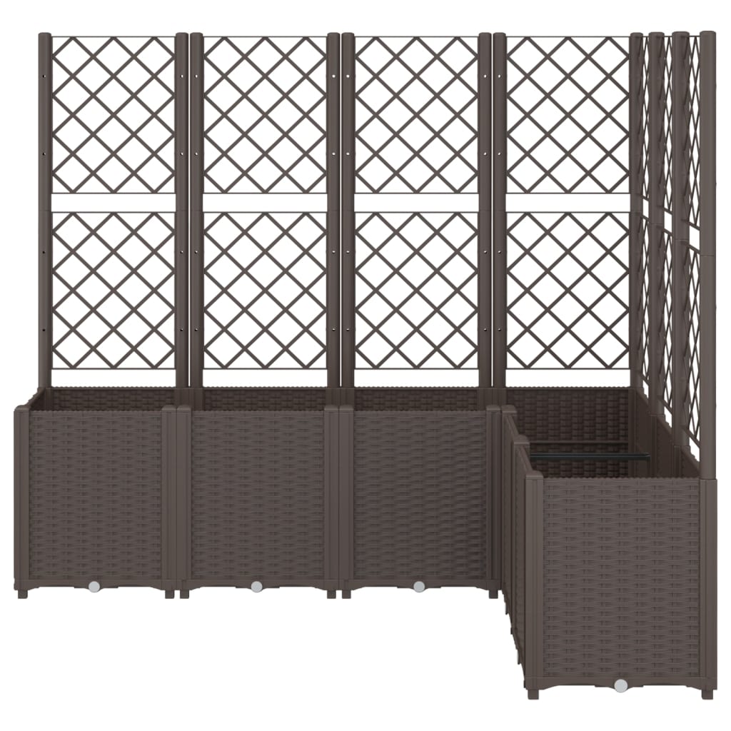 VidaXL Plantenbak met latwerk 160x120x140 cm polypropeen bruin