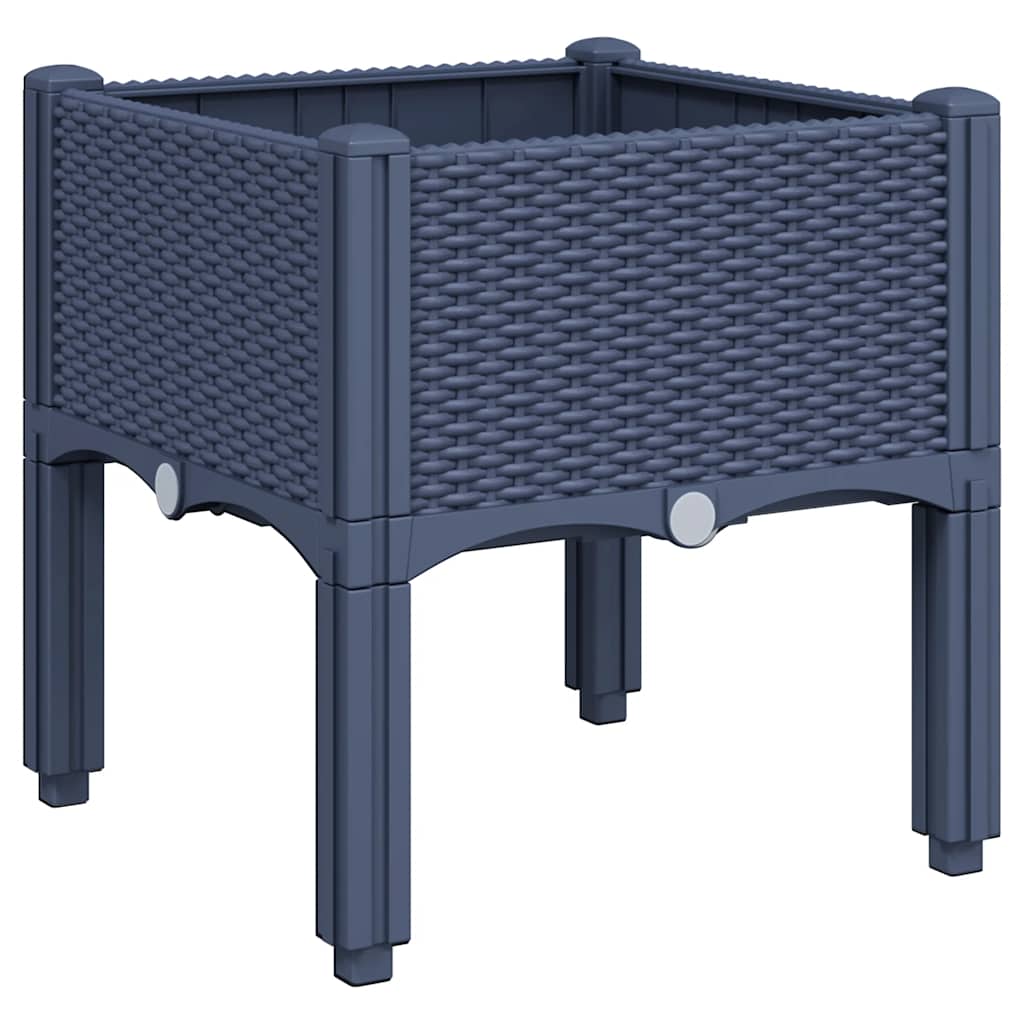 Vidaxx jardinière avec pieds 40x40x42 cm polypropylène bleu-gris