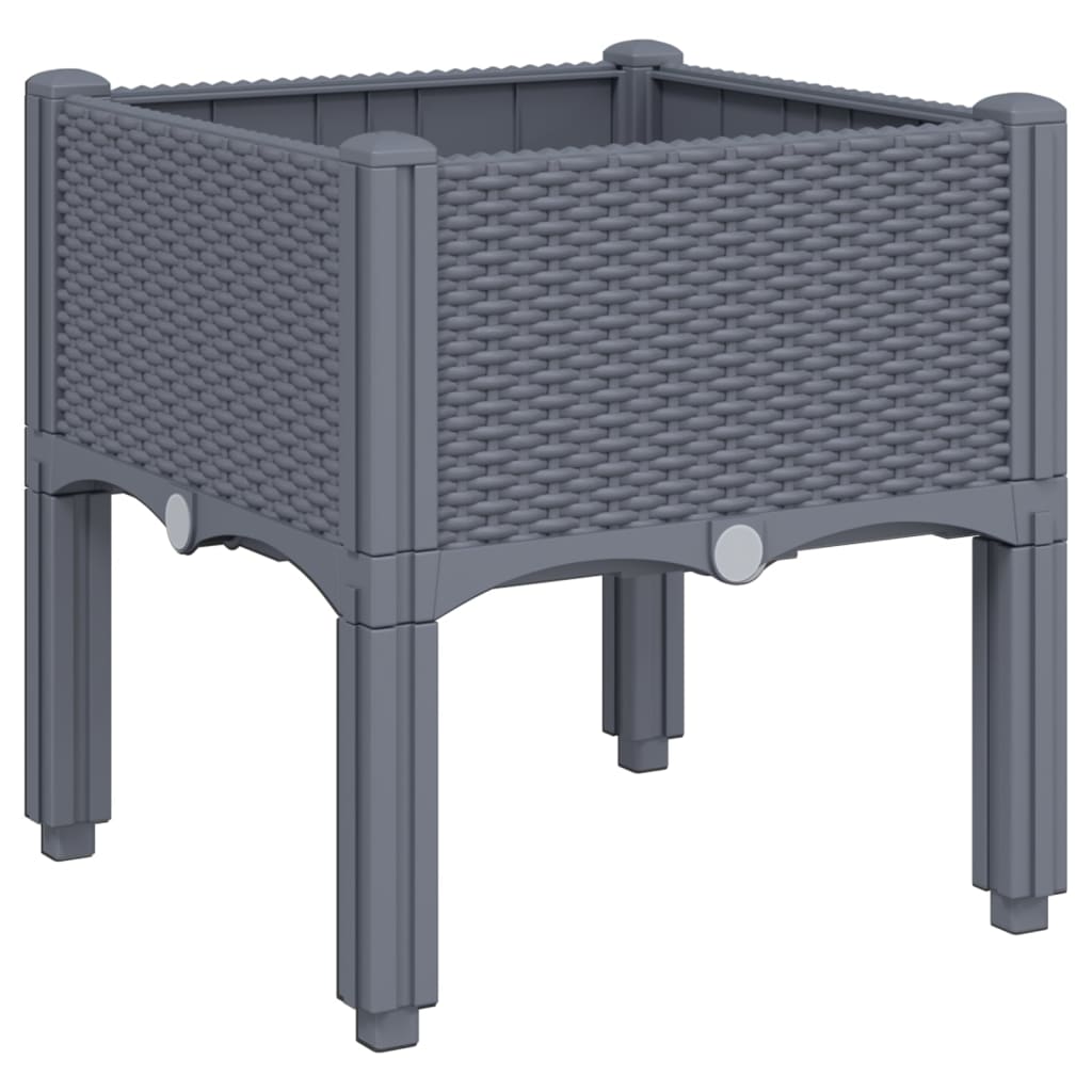 Caja de planificación de Vidaxl con piernas 40x40x42 cm Polypropene Gray