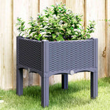 Vidaxx jardinière avec pieds 40x40x42 cm polypropylène bleu-gris