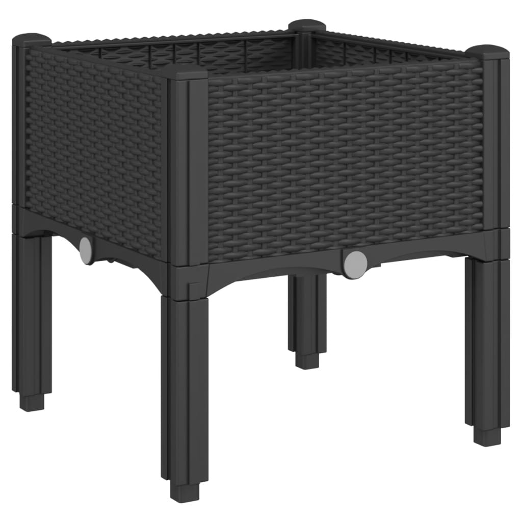 Vidaxx jardinière avec pieds 40x40x42 cm polypropylène noir