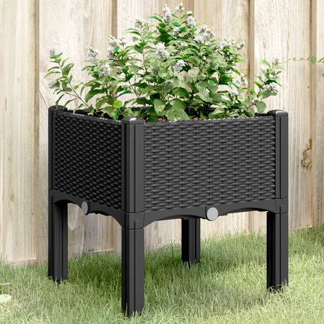 Vidaxx jardinière avec pieds 40x40x42 cm polypropylène noir