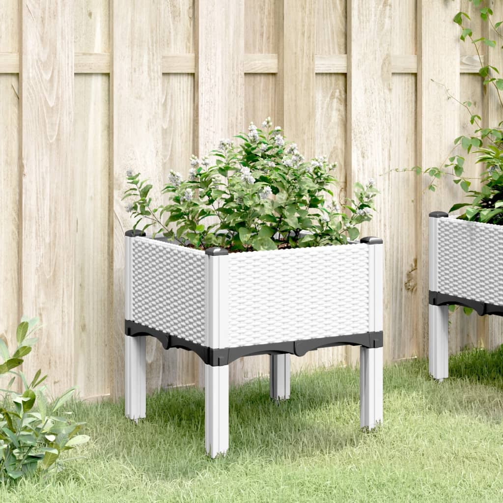 Vidaxx jardinière avec pieds 40x40x42 cm polypropylène blanc