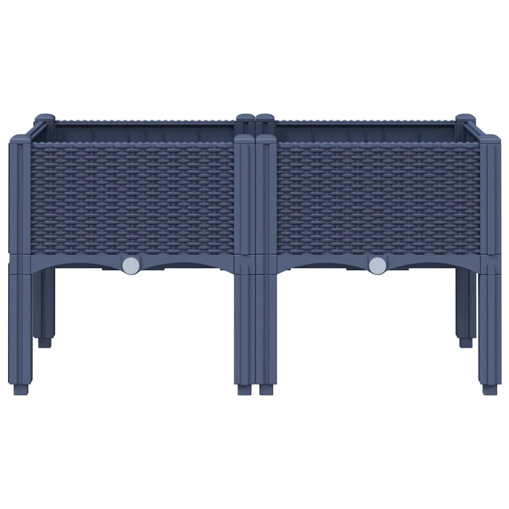 Vidaxx jardinière avec pieds 80x40x42 cm polypropylène bleu-gris