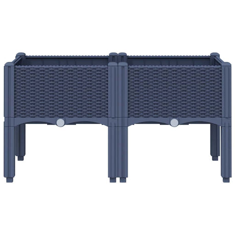 Vidaxx jardinière avec pieds 80x40x42 cm polypropylène bleu-gris