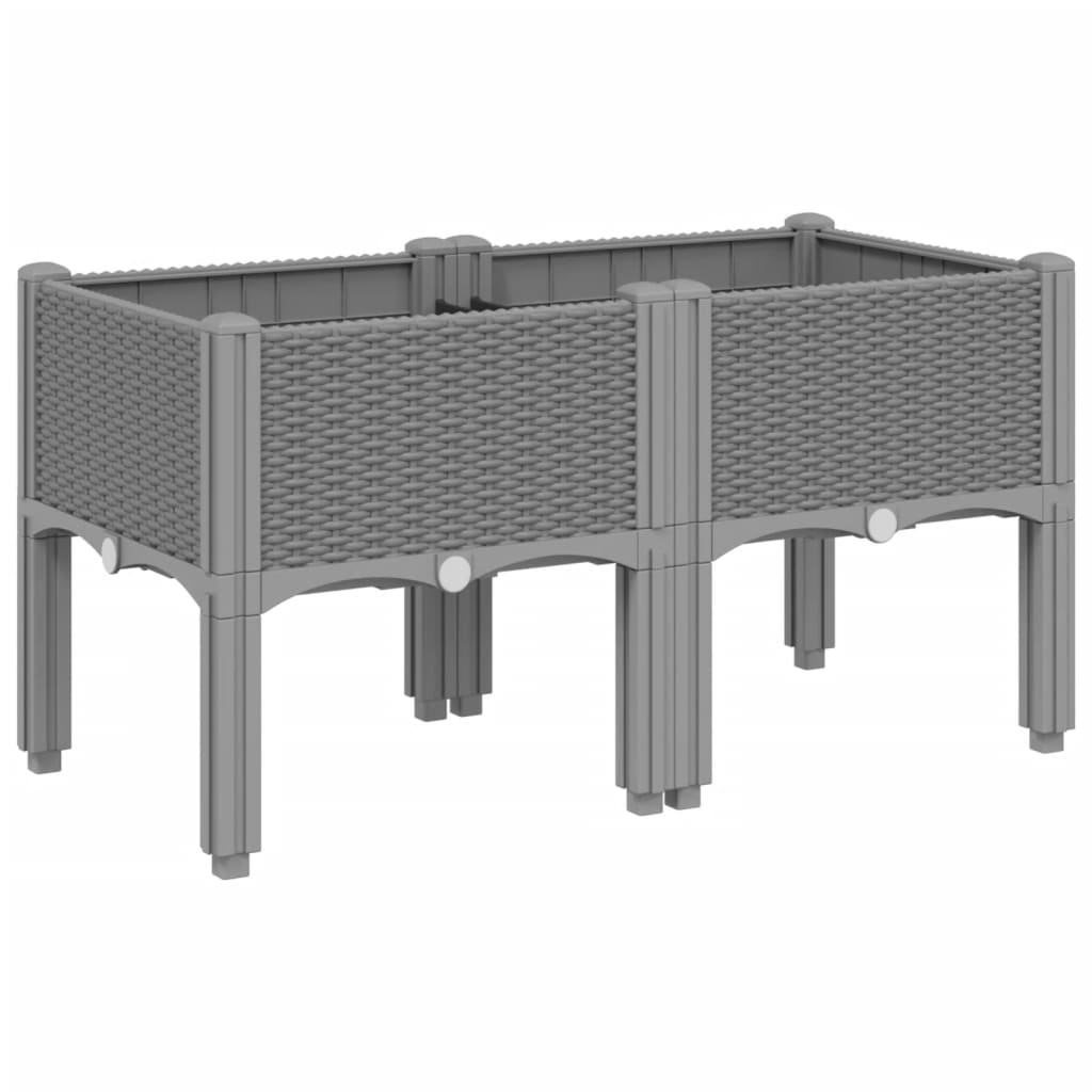 VIDAXL -Planungsbox mit Beinen 80x40x42 cm Polypropen hellgrau