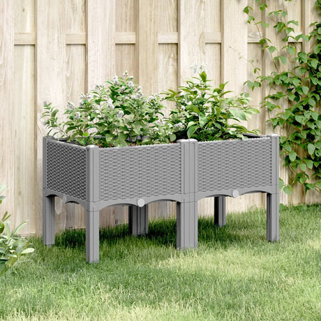 Vidaxx jardinière avec pieds 80x40x42 cm polypropylène gris clair