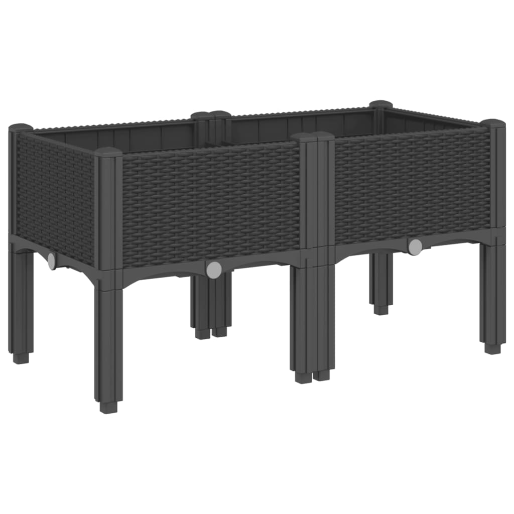 Vidaxx jardinière avec pieds 80x40x42 cm polypropylène noir