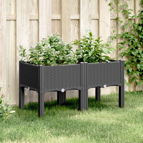 Vidaxx jardinière avec pieds 80x40x42 cm polypropylène noir