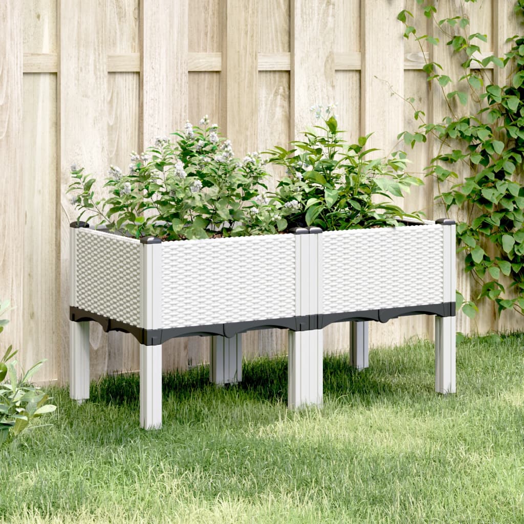 Vidaxx jardinière avec pieds 80x40x42 cm polypropylène blanc