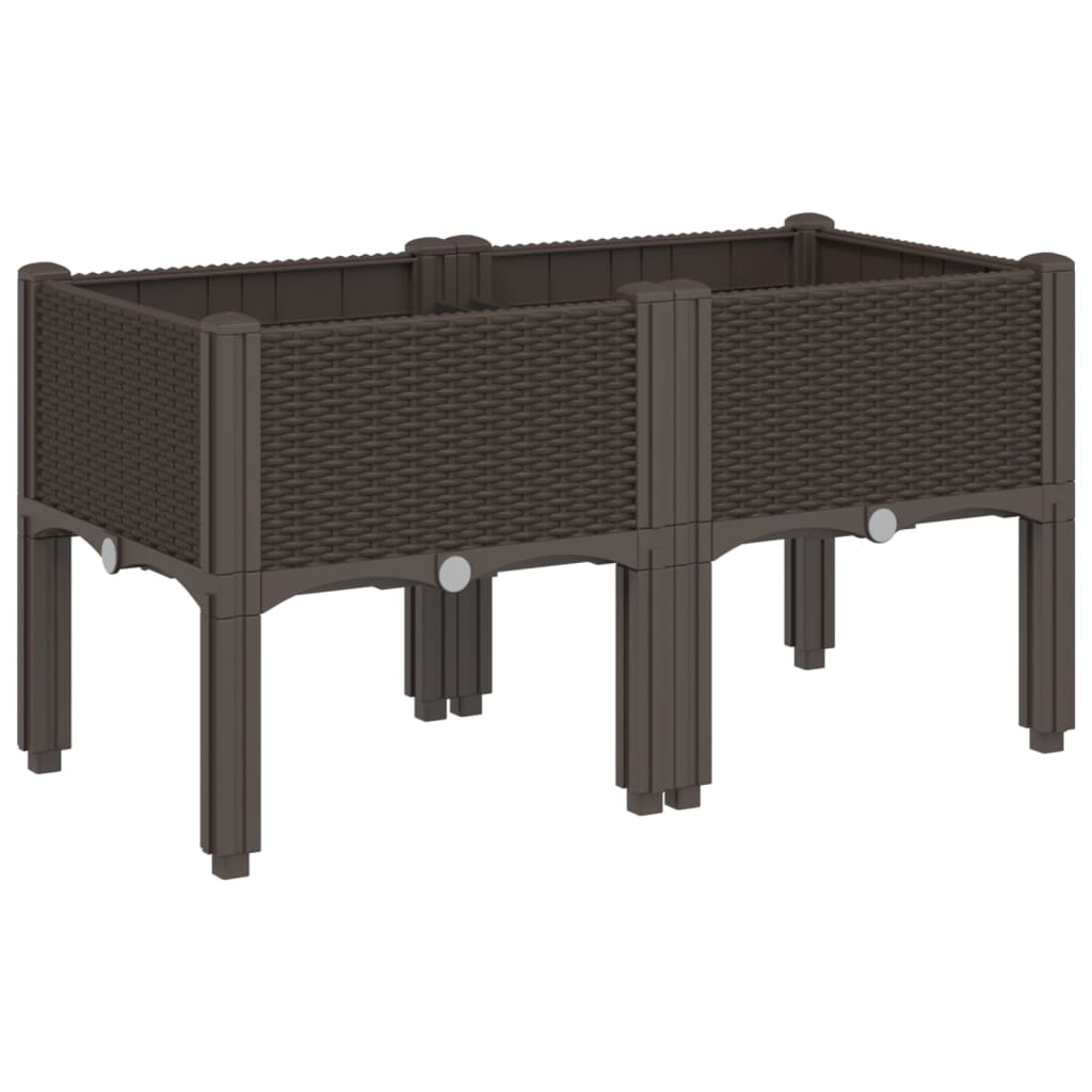 Vidaxx jardinière avec pieds 80x40x42 cm polypropylène marron