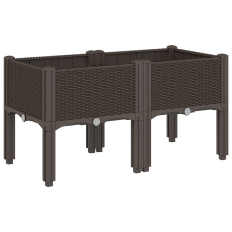 Vidaxx jardinière avec pieds 80x40x42 cm polypropylène marron