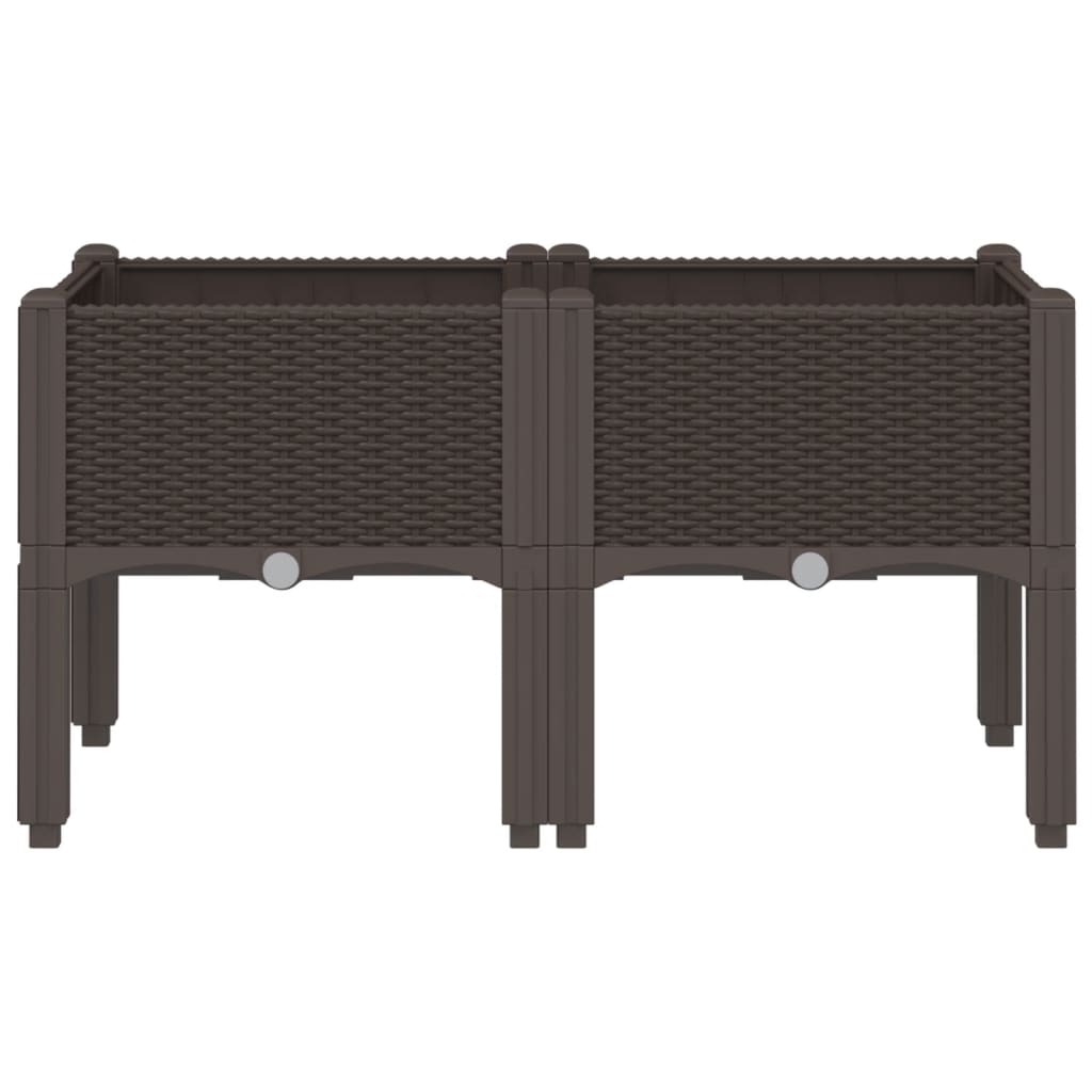 Vidaxx jardinière avec pieds 80x40x42 cm polypropylène marron