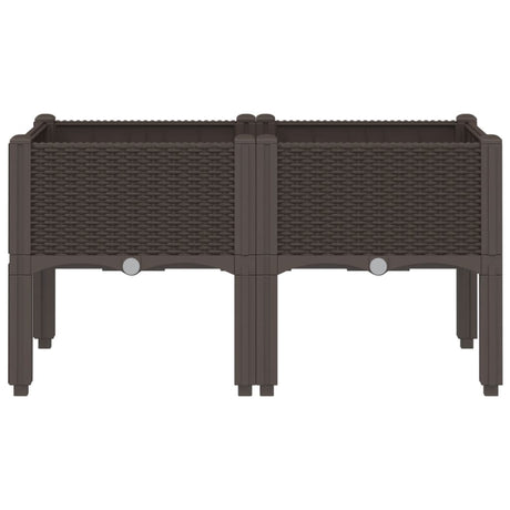 Vidaxx jardinière avec pieds 80x40x42 cm polypropylène marron