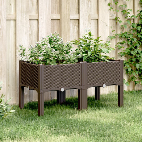 Vidaxx jardinière avec pieds 80x40x42 cm polypropylène marron