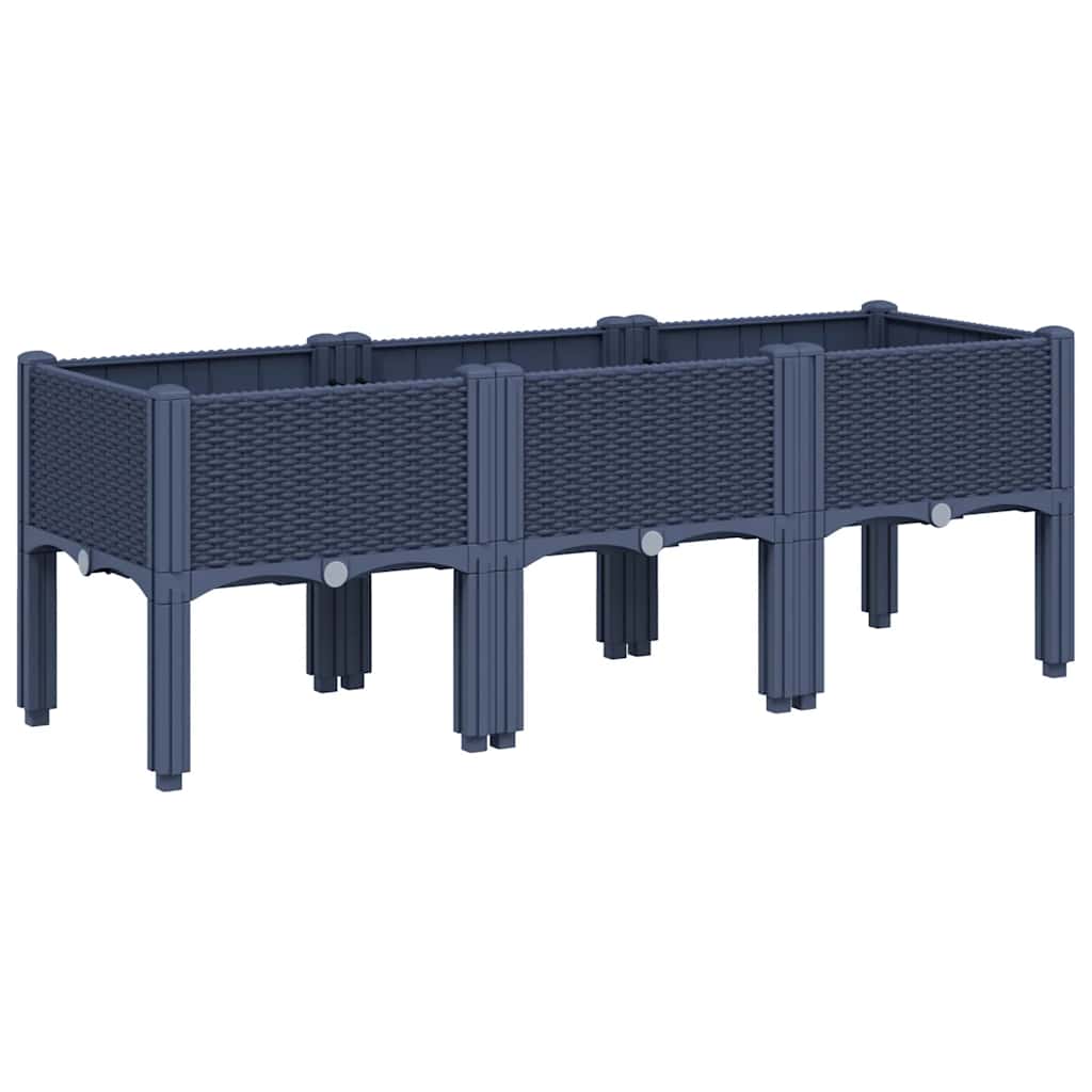 Vidaxx jardinière avec pieds 120x40x42 cm polypropylène gris