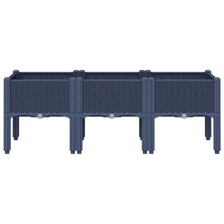 Vidaxx jardinière avec pieds 120x40x42 cm polypropylène gris