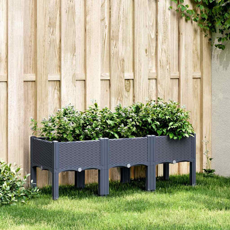 Vidaxx jardinière avec pieds 120x40x42 cm polypropylène gris