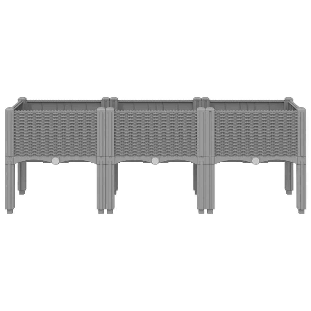 Vidaxx jardinière avec pieds 120x40x42 cm polypropylène gris clair