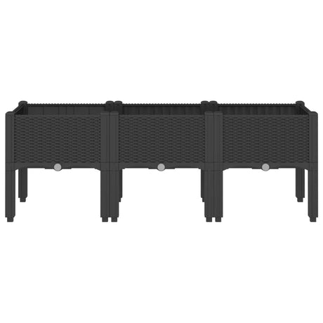 Vidaxx jardinière avec pieds 120x40x42 cm polypropylène noir