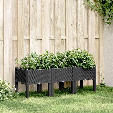 Vidaxx jardinière avec pieds 120x40x42 cm polypropylène noir