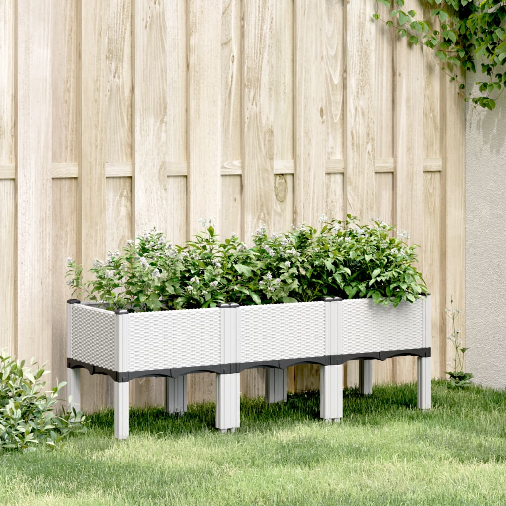 Vidaxl Planters med ben 120x40x42 cm polypropen hvid