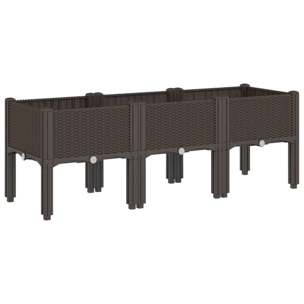 Vidaxx jardinière avec pieds 120x40x42 cm polypropylène marron