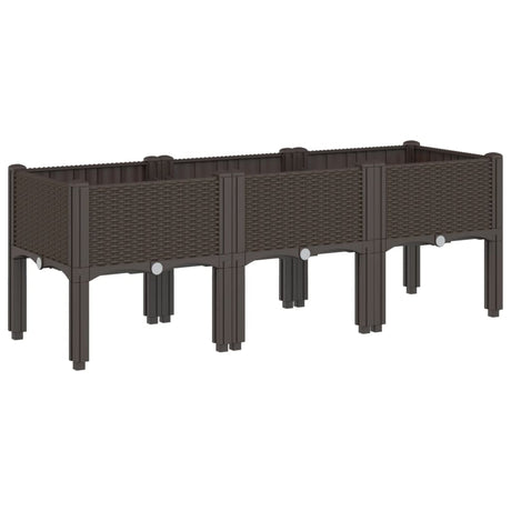 Vidaxx jardinière avec pieds 120x40x42 cm polypropylène marron