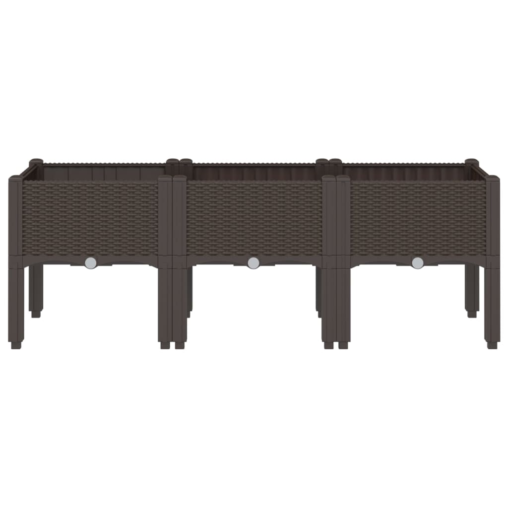 Vidaxx jardinière avec pieds 120x40x42 cm polypropylène marron