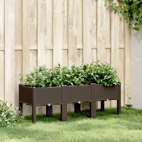 Vidaxx jardinière avec pieds 120x40x42 cm polypropylène marron