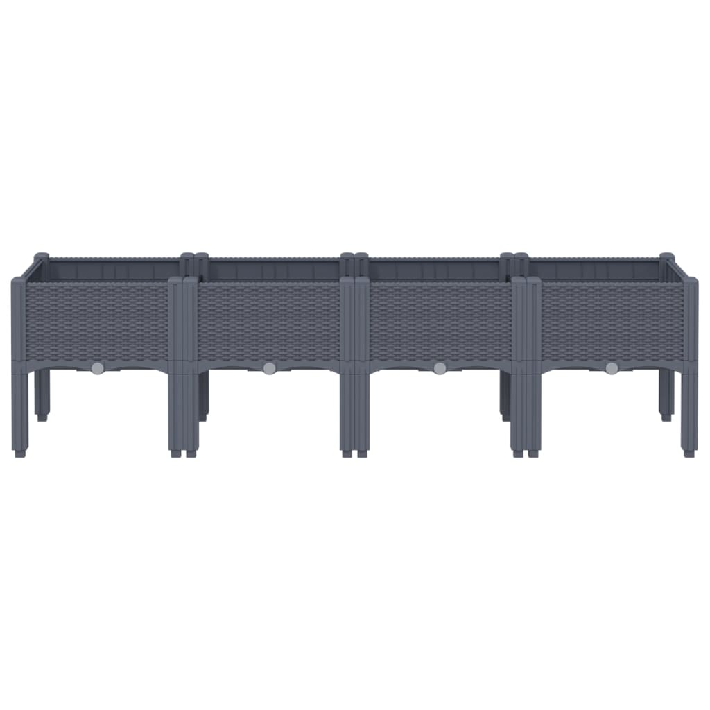 VidaXL Planter with legs 160x40x42 cm Polypropene gray