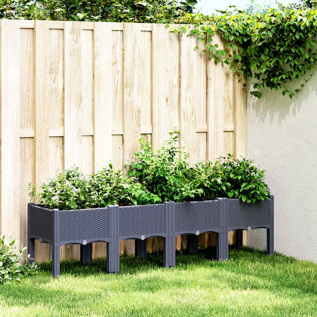 Vidaxx jardinière avec pieds 160x40x42 cm polypropylène gris