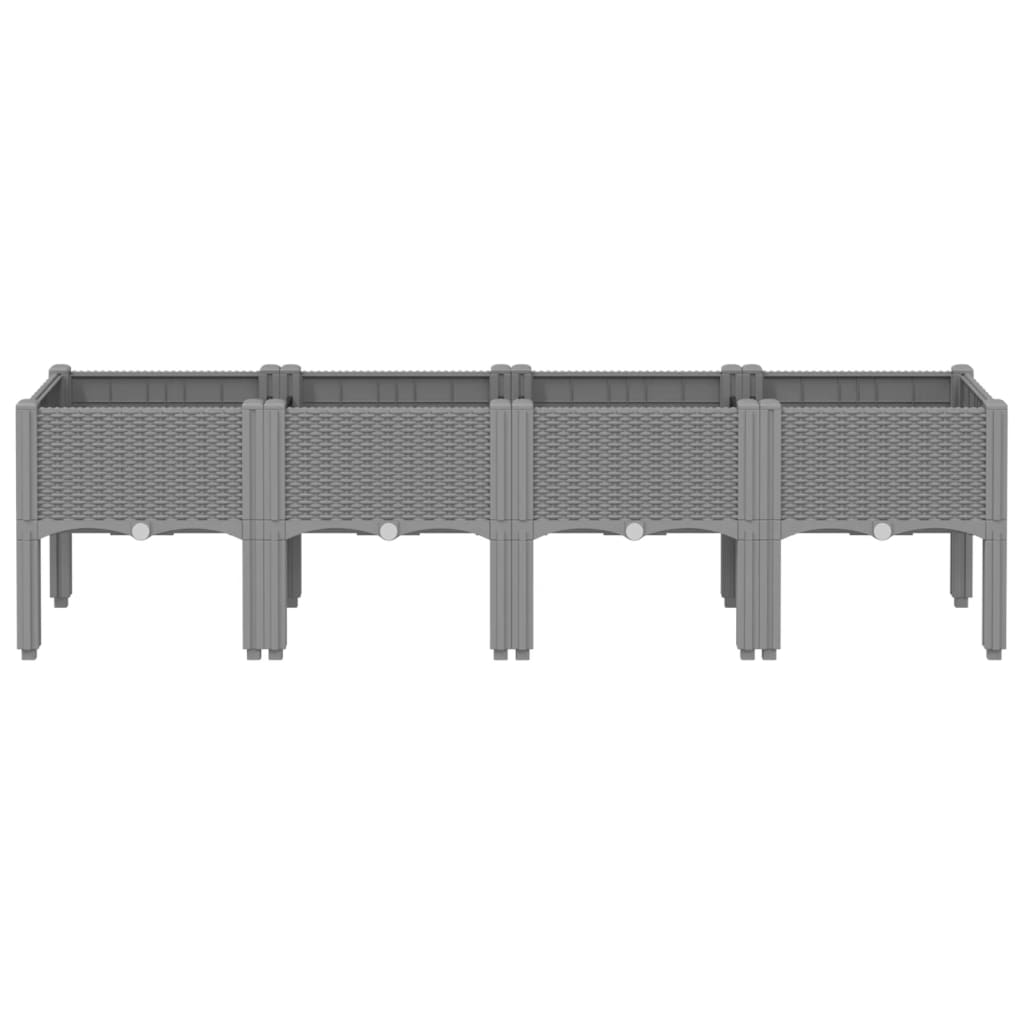 VidaXL Planter with legs 160x40x42 cm Polypropene light gray