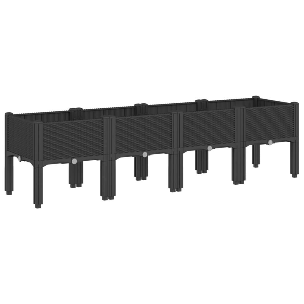 Vidaxx jardinière avec pieds 160x40x42 cm polypropylène noir