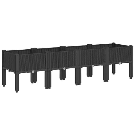 Vidaxx jardinière avec pieds 160x40x42 cm polypropylène noir