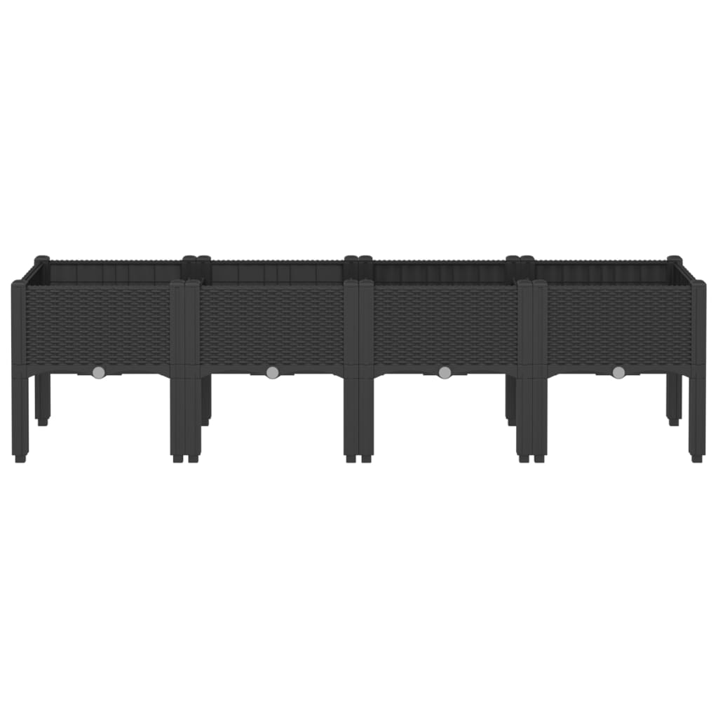 Vidaxx jardinière avec pieds 160x40x42 cm polypropylène noir