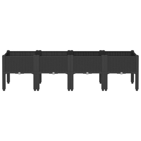 Vidaxx jardinière avec pieds 160x40x42 cm polypropylène noir