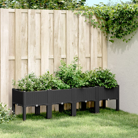 Vidaxx jardinière avec pieds 160x40x42 cm polypropylène noir