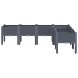 VidaXL Planter with legs 160x120x42 cm Polypropene gray