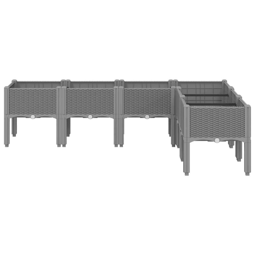 Vidaxx jardinière avec pieds 160x120x42 cm polypropylène gris clair