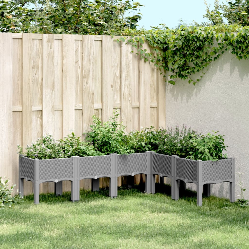 Vidaxx jardinière avec pieds 160x120x42 cm polypropylène gris clair