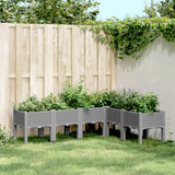 Vidaxx jardinière avec pieds 160x120x42 cm polypropylène gris clair